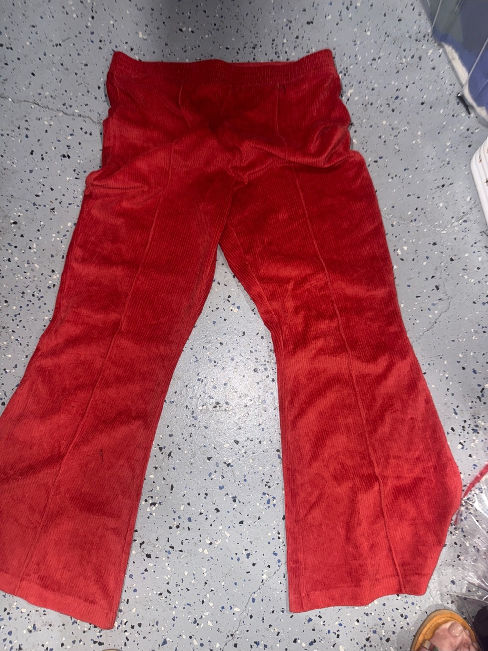 Aerie Red Corduroy Flare Bottoms